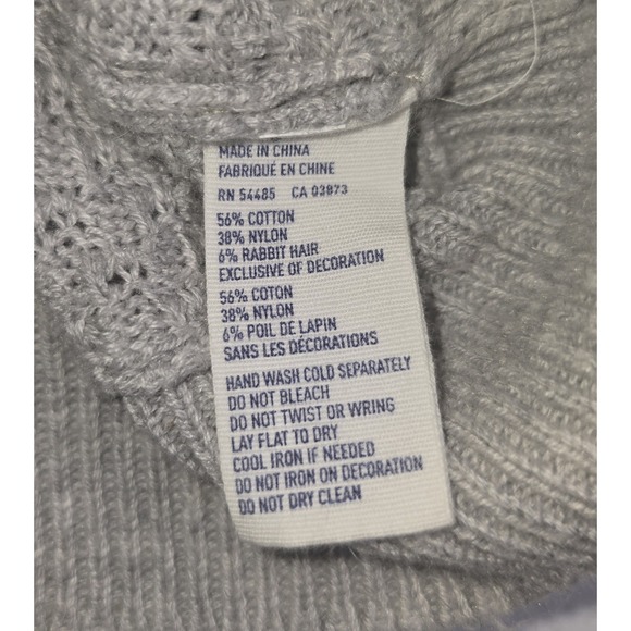 AMERICAN EAGLE OUTFITTERS Women's XL Gray Angora Cardigan With Rhinestones -731 - Picture 5 of 8